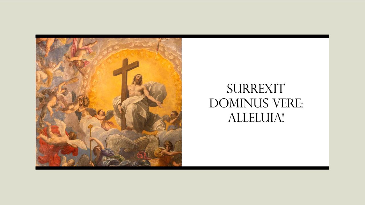 Surrexit Dominus vere: Alleluia! Il Signore è veramente risorto: Alleluia!